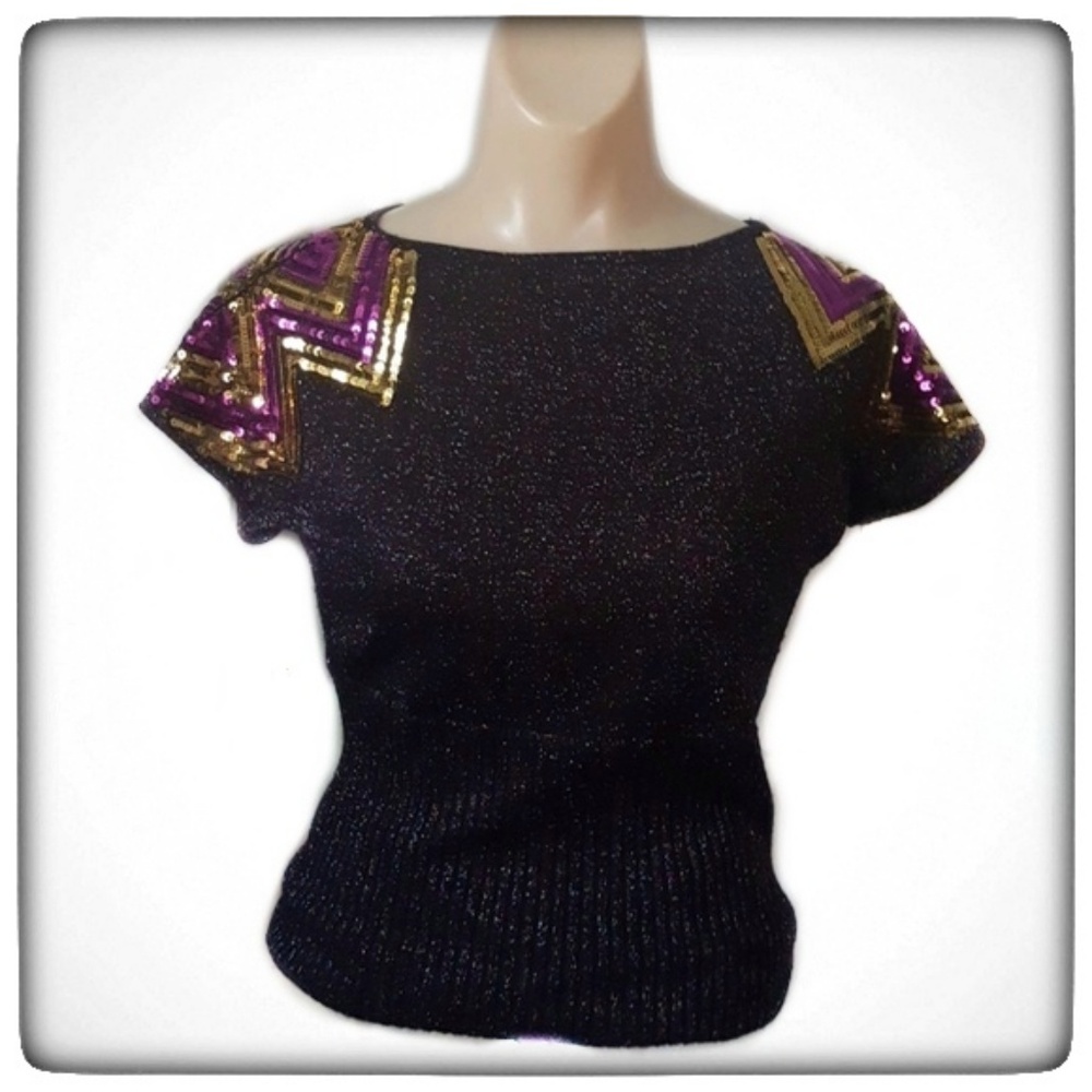 JL Sparkle Shortsleeve Sweater Shirt-M